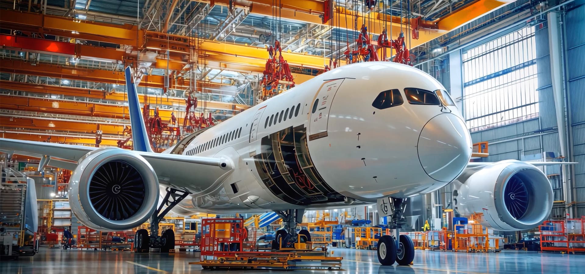 Aerospace manufacturing environment representing Unicut's precision machining markets