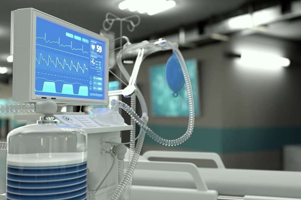 Medical ventilator and patient monitoring equipment in a clinical setting