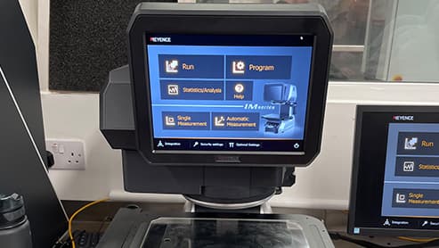 Keyence Camera Optic vision inspection system at Unicut Precision